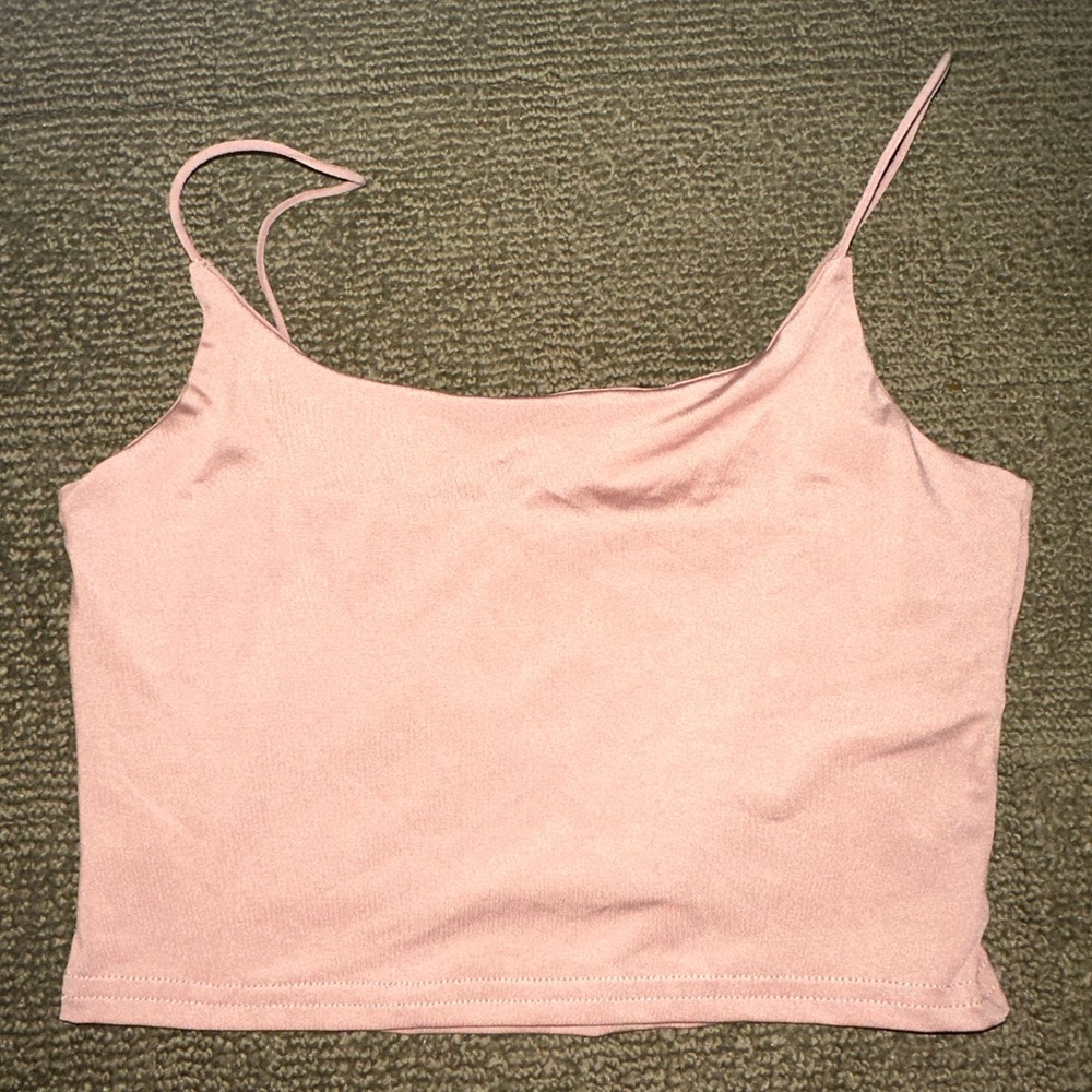 Nude color crop tank top